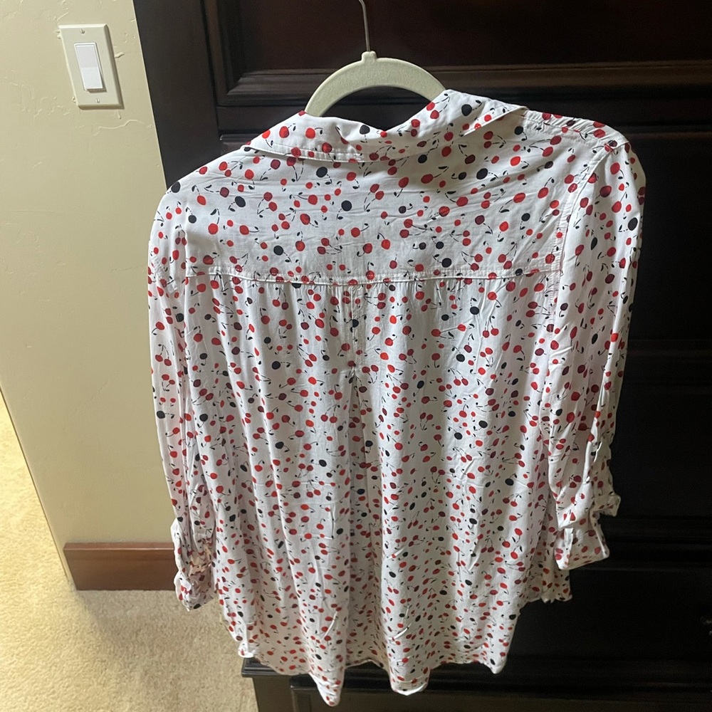 White cherry button down - Picture 2 of 4